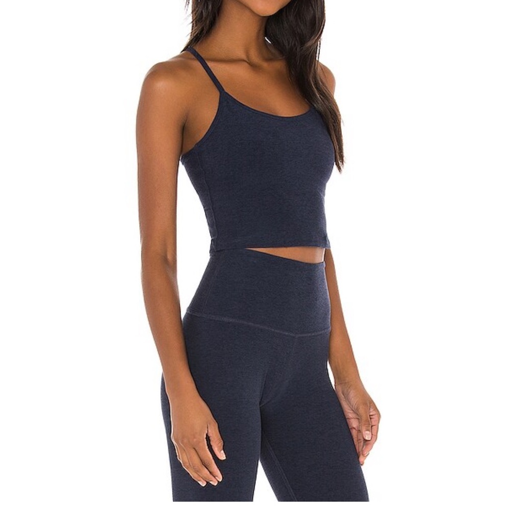 Spacedye At Your Leisure High Waisted Midi Legging and Top — Navy